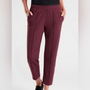 2 Athleta Venice Pintuck Pants 2 Pairs In Burgundy And Cream Sz. S